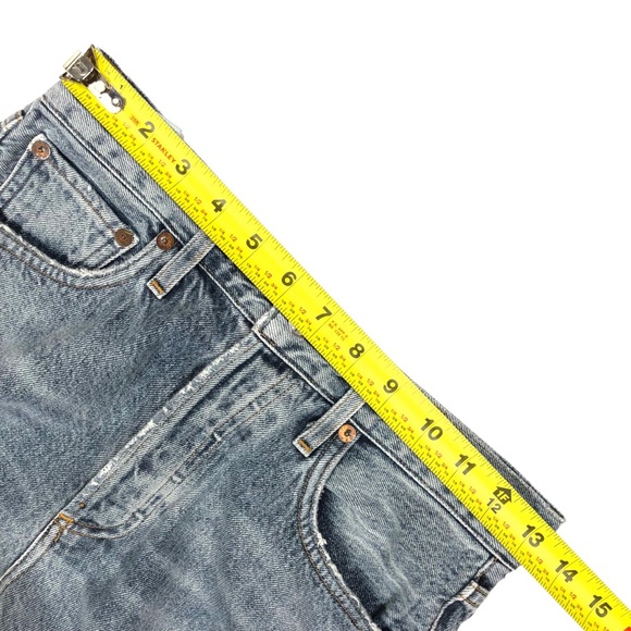 Agolde Jamie High Rise Slim Straight Distressed Jeans Size 24 24X27.5 Blue - Picture 7 of 10